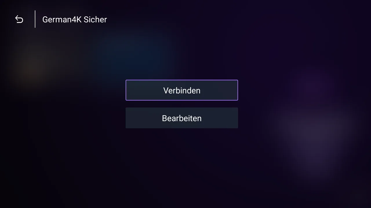 Verbindung wählen in German4K Pro
